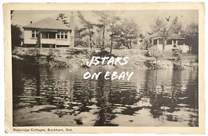 1948 BUCKHORN, ON, CANADA, ROCKBRIDGE COTTAGES WATERFRONT VIEW POSTCARD - Picture 1 of 2