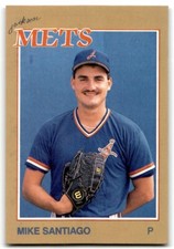 1988 Grand Slam Baseball Card Mike Santiago b Jackson Mets #9