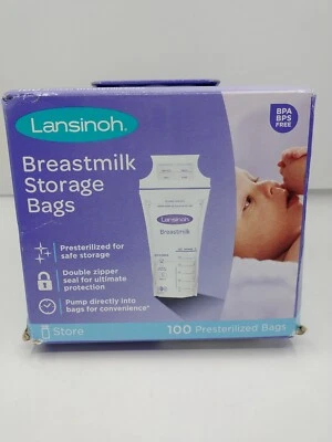 Bolsas de almacenamiento de leche materna Lansinoh 100 unidades preesterilizadas doble cremallera Foto 1 de 4