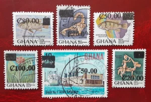 GHANA 1988 Used Surcharges Scorpion Fish Flower Port etc XF 912-1 - Picture 1 of 2