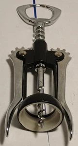 Lot of 2 Winged Corkscrews – Chrome & Enamel – Black & Yellow Wine Bottle Opener - Picture 1 of 7