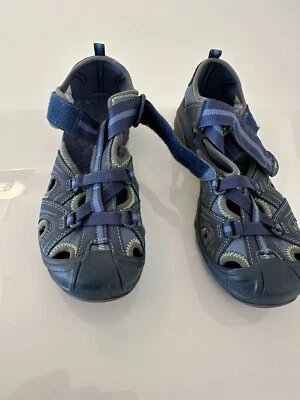 Sandalias deportivas Merrell H2O para niños de cuero azul marino 4M my54859 gancho y bucle Foto 1 de 4