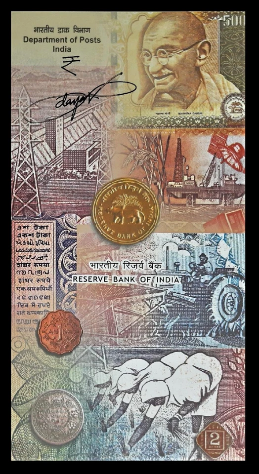 166.INDIA 2010 SIGNED D.UDAYA KUMAR( DESIGNER OF THE NEW INDIAN RUPEE SYMBOL) - Image 1 of 1