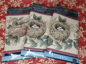 Wallpaper Border Imperial Wallcoverings 3-5 Yard Rolls ~Bird Nest Floral Country - Picture 1 of 4