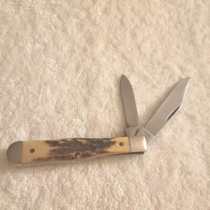 Rare Case XX USA India Stag 5225 1/2 SS  1980s 2 blade Coca Cola Pocket Knife - Picture 1 of 4