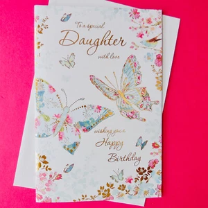 Daughter Birthday Card 9"x6" Female Lovely Long Special Message Nice Verse - Picture 1 of 10