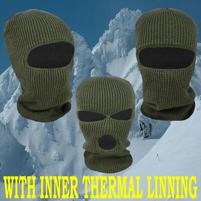 ROCKJOCK/THINSULATE BALACLAVA GREEN MASK THINSULATE WINTER SAS STYLE ARMY SKI NECK WARMER OPEN FACE