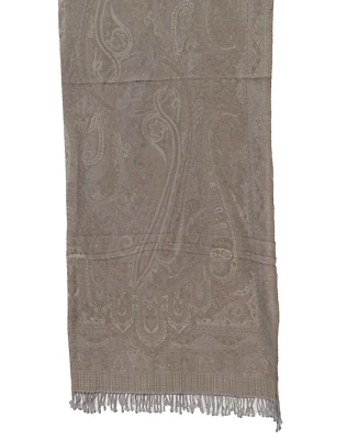 Mistura de lã cozida para iaque/ovelha|Banquete/lance|Feito à mão|Índia|Taupe e cinza - Imagem 1 de 4