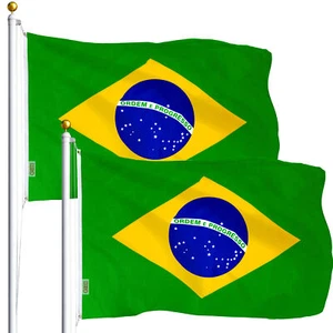 PACK DE DOS BANDERAS DE BRASIL 3X5 pies BANDERA DE FÚTBOL BRASILEÑO 90X150 cm POLIÉSTER - Imagen 1 de 6