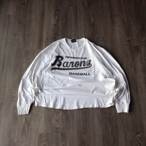 Vintage 90's Birmingham Barons Baseball White Long Sleeve T Shirt Size XL - Picture 1 of 7
