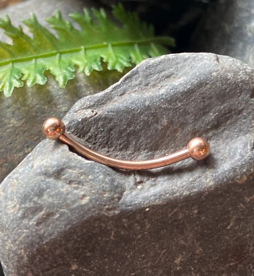 Bolas enchapadas en PVD anillo lengua o ceja barra curva piercing ojo serpiente 1 pieza Foto 1 de 4