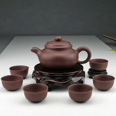 Chinesisches Teeservice Yixing-Ton "Freude", Yixing Ton Teekanne mit Teeschalen - Bild 1 von 4