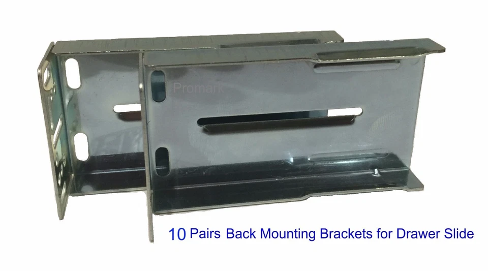 10 Pairs of Back Mounting Brackets for Drawer Slides (Rear Mount Brackets) - Image 1 of 1