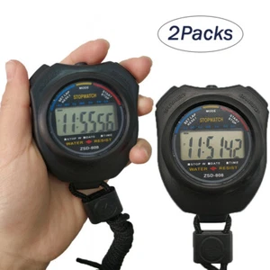 2Pack igital Stopwatch Sports Counter Chronograph Date Timer Odometer Watch USA - Picture 1 of 5