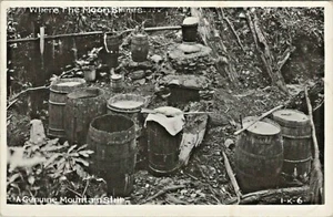 A Genuine Mountain Still RPPC Vintage Real Photo Postcard ~ Barrels, Rifle etc. - Picture 1 of 2