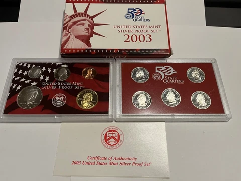 2003 S Silver Proof Set United States Mint OGP & COA Cover