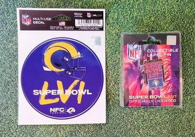 Los Angeles Rams Super Bowl LVI Collectible Lapel Pin & Decal 2022 NFC Champs - Image 1 of 4