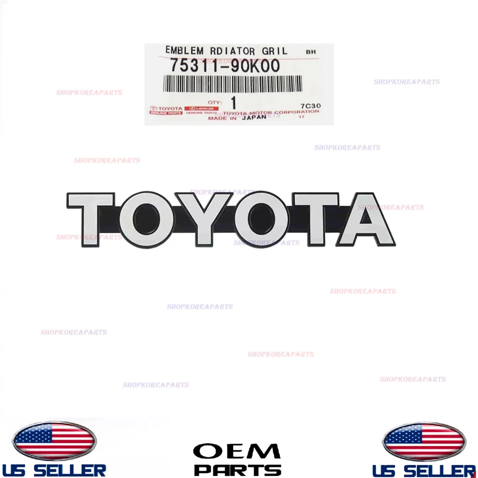 Logo emblema del panel de la parrilla delantera genuino ⭐OEM⭐ Toyota Land Cruiser BJ70 1985-1987 Foto 1 de 1