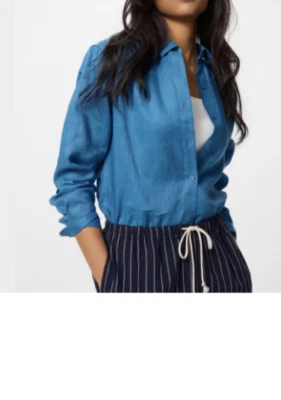 Camisa UNIQLO Premium Lino S-3XL Manga Larga Cuello Relajado Mujer 475647 Nueva con Etiquetas Foto 1 de 4