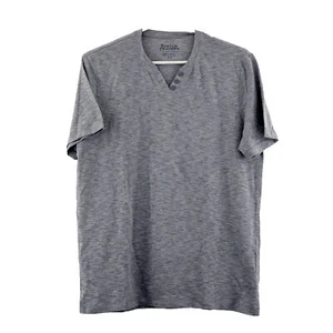 Boston Traders Men's Henley Short Sleeve Tee Shirt, size Medium, Dk Grey Heather - Picture 1 of 3