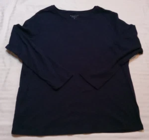 Talbots Long Sleeve Cotton T-shirt Size 1x Navy - Picture 1 of 6