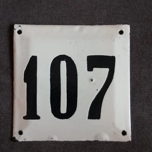 Vintage enamel plate USSR House number "107"(2) - Picture 1 of 2