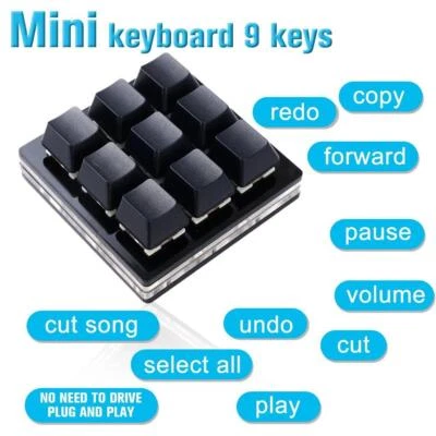 9-key Macro Multifunctional Keypad Portable Mechanical Neu For Gaming HOT ^uk| - Image 1 of 4