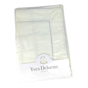 Yves Delorme Flandre (1) King Pillowcase Silver Stripe Percale Cotton | New - Picture 1 of 3