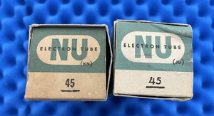 TWO National Union NU Type 45 Vacuum Tubes / umhos & mA STRONG ๐ช + BOXES - Picture 1 of 11