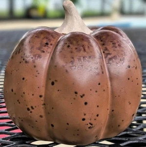 2x Large Ceramic Threshold Brown Pumpkins. Lot Of 2. New $15 each Retail.  - Picture 1 of 8