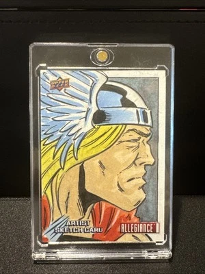 2023 Upper Deck Marvel Allegiance Secret Wars Thor Artist Sketch 1 of 1 - Image 1 of 4