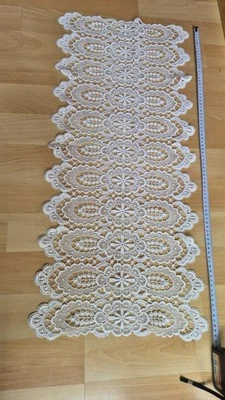 Plauener Spitze Tischdecke Tischband Spitzendecke Häckeldecke Klöppeldecke Alt - Bild 1 von 3