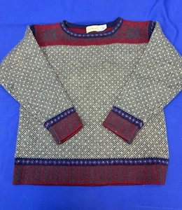 Suéter L.L.Bean 100 % lana para mujer M Fair Isle tejido nórdico vintage - Imagen 1 de 7