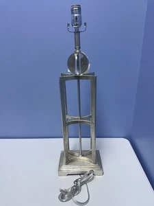 set of 2 table lamps in silver and gold with crytal ball - Picture 1 of 2