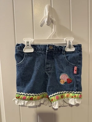 Vintage 2005 Strawberry Shortcake Girls Denim Jean Shorts Size 18m Y2K RARE - Image 1 of 4