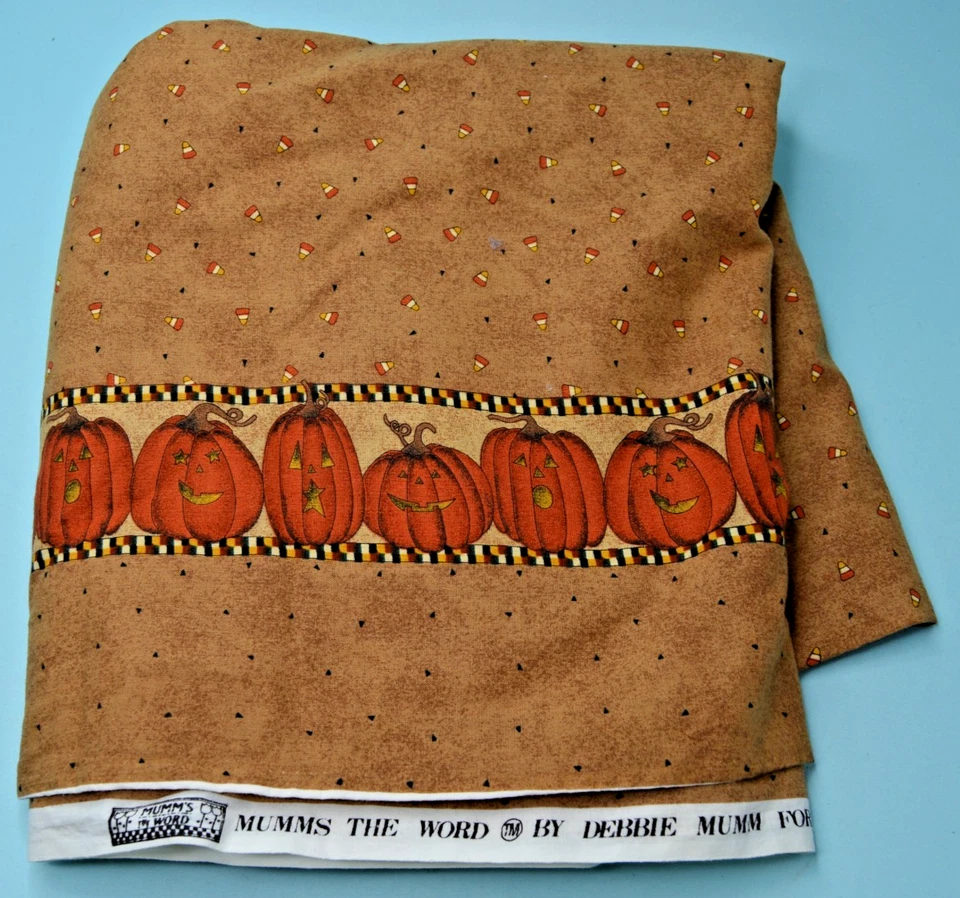 4 yards Mumms The Word By Debbie Mumm Fabric 44"  Candy Corn Jack O Lantern - Image 1 of 1