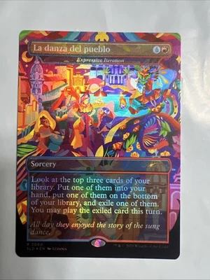 2025 MTG Magic The Gathering SLD Secret Lair Borderless Foil La danza del pueblo - Image 1 of 2
