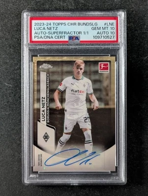 2023-24 Topps Chrome Bundesliga LUCA NETZ 1/1 One Of One Auto Superfractor PSA10 - Image 1 of 4