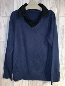Boys Age 7 (6-7 Years) Next Fine Knit Jumper With Mock Shirt - Picture 1 of 2