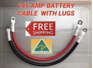 10CM BATTERY CABLE LINK 246 AMP 0 B & S DC LEAD WITH 10 MM LUGS AUTO SOLAR - Picture 1 of 4