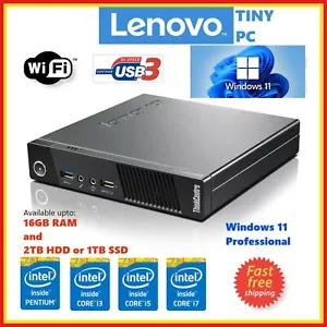 +Windows 11 Pro Lenovo i7 2TB SSD 16GB RAM M73 M93 Small Tiny PC WiFi Desktop - Picture 1 of 7