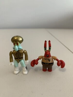 Lot Of 2 Mega Blox SpongeBob SquarePants Mr. Krabs Sqiudward Figures Toys - Image 1 of 4