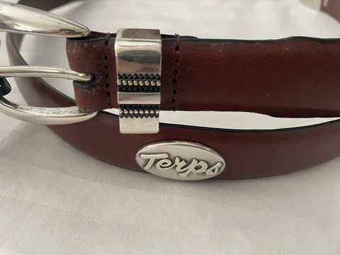 Brown Leather Belt With University of Maryland Terps Conchos 28, 30, 32, 44, 46 Cover