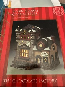 "The Chocolate Factory" Porcelain Lighted House Town Square Collectibles. - Picture 1 of 3