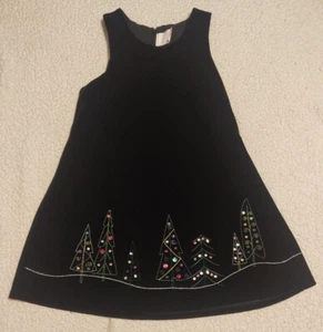Velvet Toddler Holiday Sleeveless Dress black with sequins size 6 - Picture 1 of 4