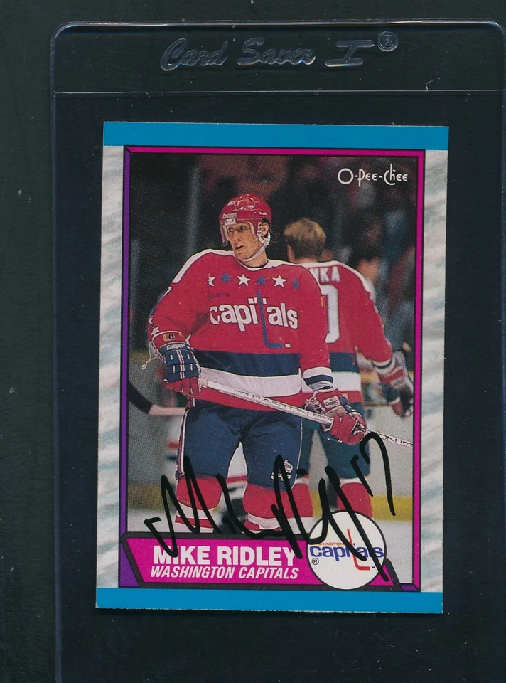 1989/90 O-Pee-Chee #165 Mike Ridley Capitals Signed Auto *C1719 - Image 1 of 1