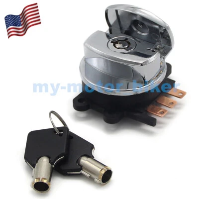 Kit de interruptor de llave de encendido cromado para Harley FLSTF FAT BOY 2000-2005/FLSTFI 2001-05 Foto 1 de 4