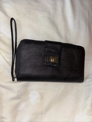 Women Long Wallet  Black With Zips And Holds Your Stuff - Image 1 of 4