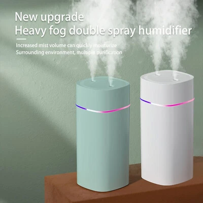 Portable Mist Humidifier; 600ml Small Desk Cool Mini Humidifier With Colorful Ni - Image 1 of 4