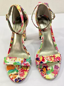 Worthington Shoes Womens 10M Sandal Pumps Ankle Strap Floral Chunky Heel Fashion - Picture 1 of 12